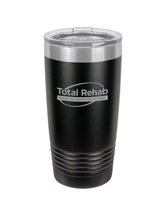 Polar Camel 20 oz Powder Coated Black Vacuum Insulated Tumbler w/Total Rehab Logo