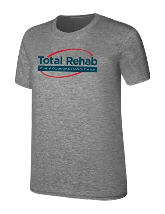 Womens Ring Spun Light Grey Heather 4.5 oz T-Shirt w/Total Rehab Logo