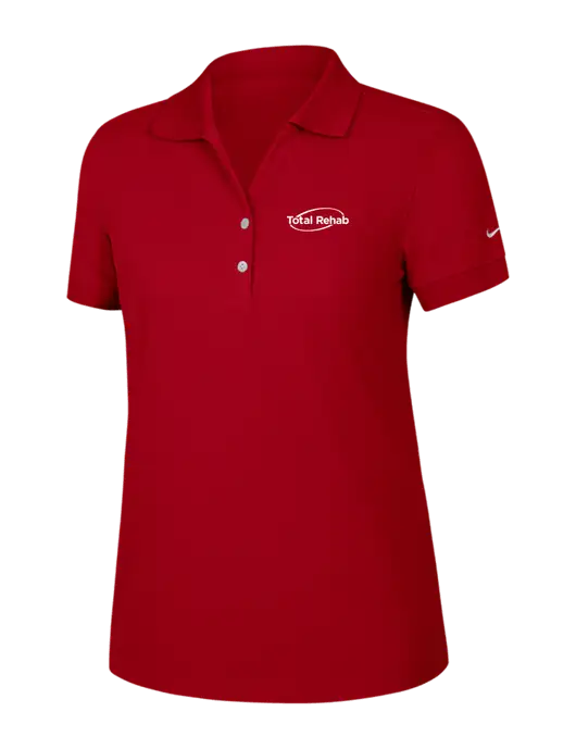 Nike Womens Dri-FIT Classic Red Polo w/Total Rehab Logo