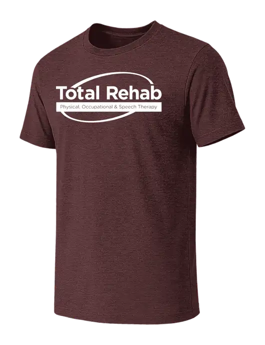 BELLA+CANVAS Heather Maroon CVC Short Sleeve Tee w/Total Rehab Logo