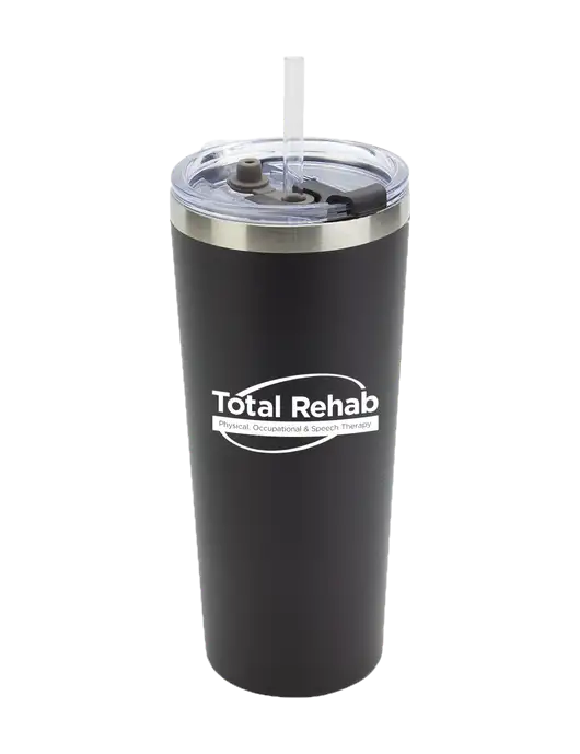 Brighton Black 20 oz Insulated Tumbler & Straw w/Total Rehab Logo