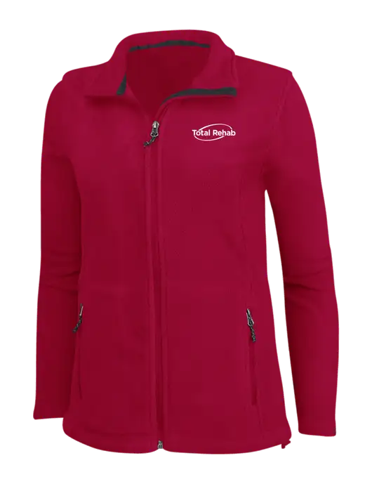 Womens Red Fleece Jacket w/Total Rehab Logo