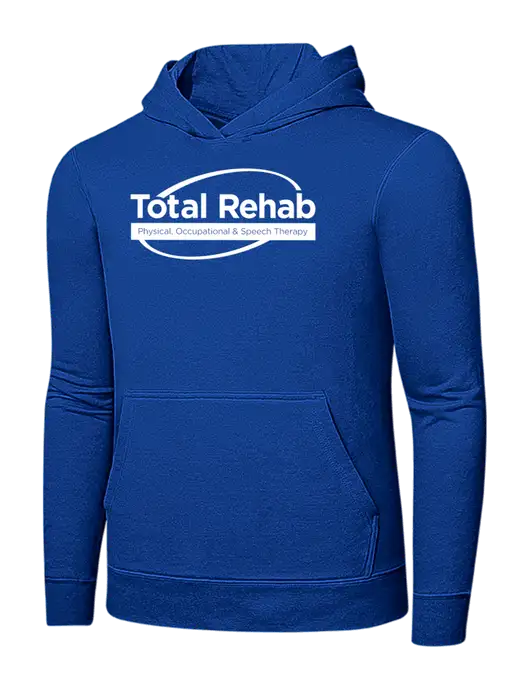 True Royal 7.8 oz Ring Spun Hooded Sweatshirt w/Total Rehab Logo