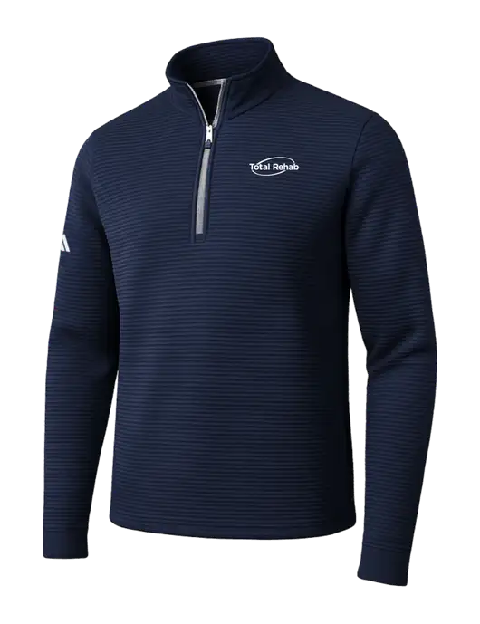 Adidas Navy Spacer Quarter-Zip Pullover w/Total Rehab Logo