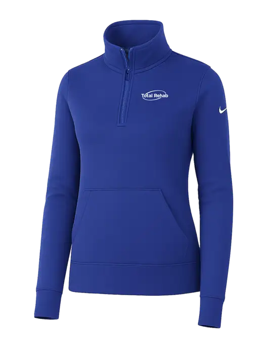 Nike Womens Royal Club Fleece Sleeve Swoosh 1/2-Zip w/Total Rehab Logo
