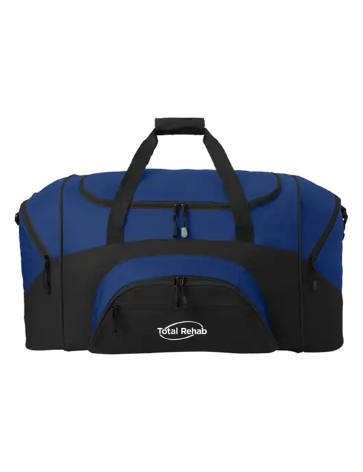 Standard Colorblock Royal/Black Sport Duffel w/Total Rehab Logo