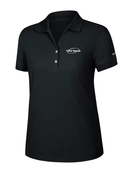 Nike Womens Dri-FIT Classic Black Polo w/Total Rehab Logo