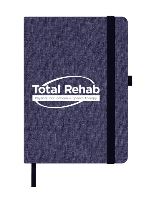Twill Navy Heathered 5 x 7 Journal w/Total Rehab Logo
