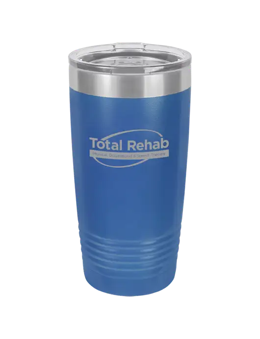 Polar Camel 20 oz Powder Coated Royal Vacuum Insulated Tumbler w/Total Rehab Logo