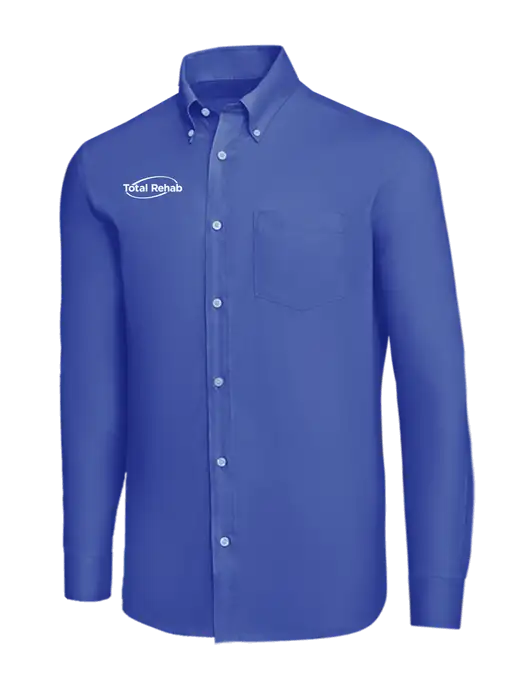 Brooks Brothers Dark Royal Wrinkle-Free Stretch Nailhead Shirt w/Total Rehab Logo
