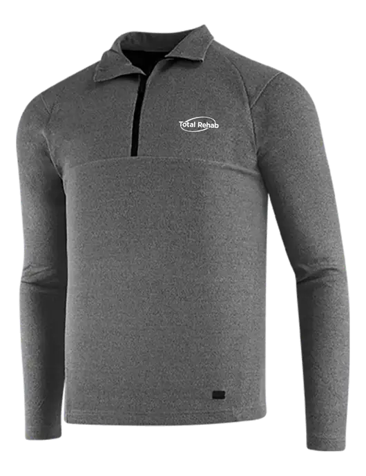 OGIO Dark Grey Heather Transition 1/4 Zip Pullover w/Total Rehab Logo