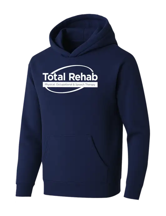 BELLA+CANVAS Navy Sponge Fleece Pullover Hoodie w/Total Rehab Logo