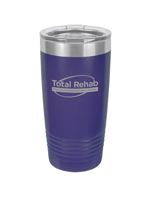 Polar Camel 20 oz Powder Coated Purple Vacuum Insulated Tumbler w/Total Rehab Logo