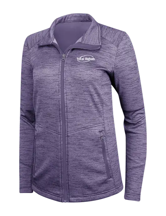 Purple Womens Digi Stripe Fleece Jacket w/Total Rehab Logo