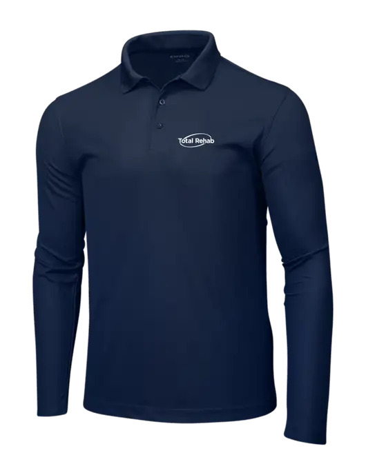 OGIO Navy Caliber 2.0 Long Sleeve Polo w/Total Rehab Logo