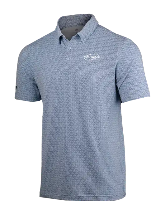 Adidas Light Blue Printed Blend Polo w/Total Rehab Logo