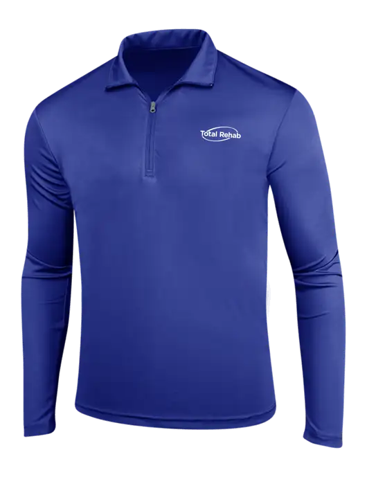 Dark Royal PosiCharge Competitor 1/4 Zip Pullover w/Total Rehab Logo