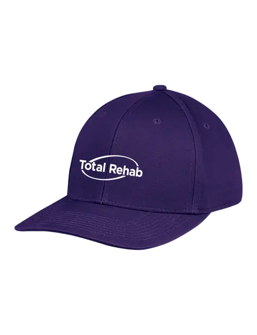 Premium Modern Structured Twill Purple Snapback Cap w/Total Rehab Logo