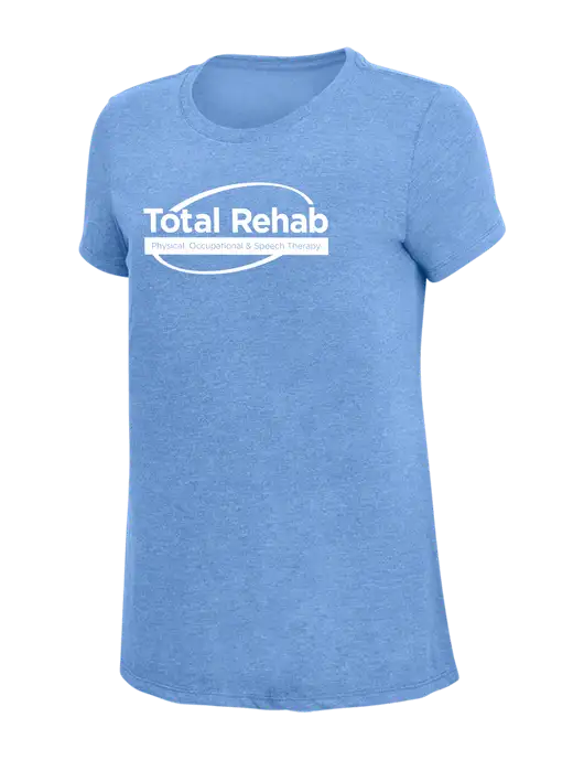 Womens Simply Soft Maritime Frost 4.5oz Poly/Combed Ring Spun Cotton T-Shirt
 w/Total Rehab Logo