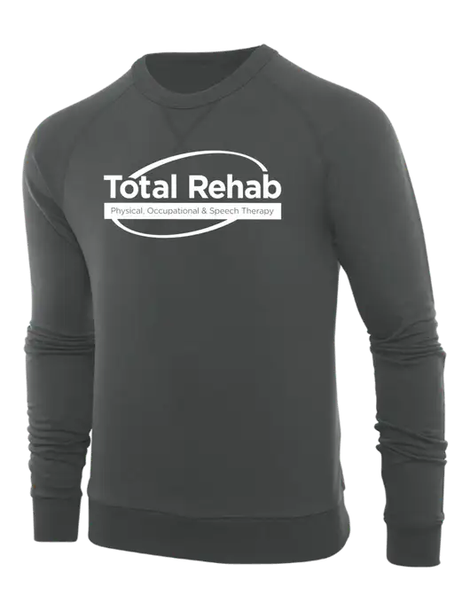 Allmade Charcoal Grey Organic French Terry Crewneck Sweatshirt w/Total Rehab Logo