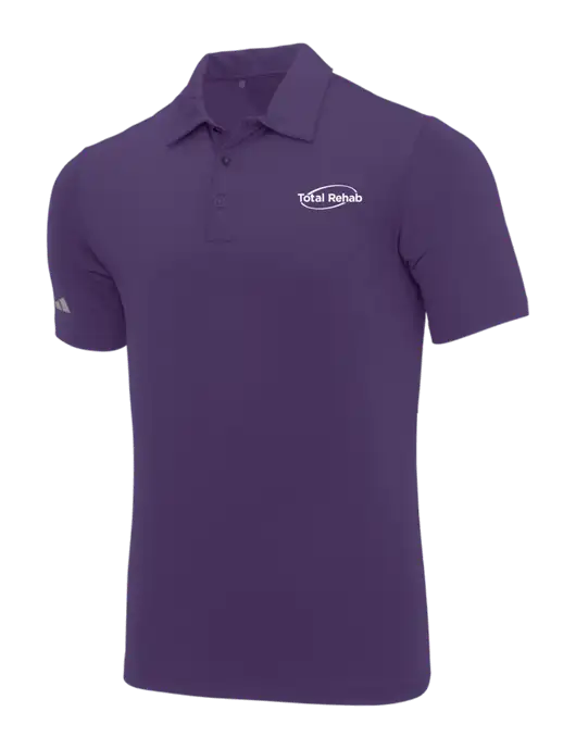 Adidas Purple Ultimate Solid Polo w/Total Rehab Logo