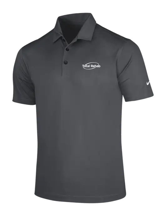 NIKE Dark Grey Dri-Fit Vertical Mesh Polo w/Total Rehab Logo