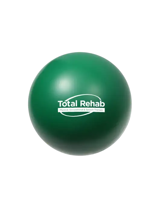 Medium Dark Green Stress Reliever Ball w/Total Rehab Logo
