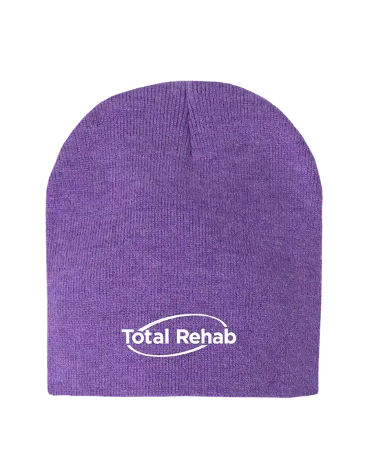 Purple Heather Element Knit Beanie w/Total Rehab Logo