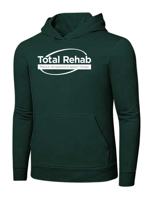 Dark Green 7.8 oz Ring Spun Hooded Sweatshirt w/Total Rehab Logo