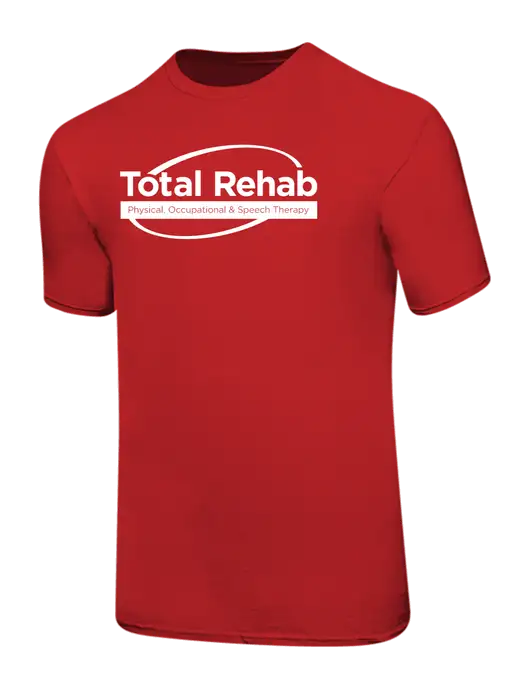 Ring Spun Red 4.5 oz T-Shirt w/Total Rehab Logo