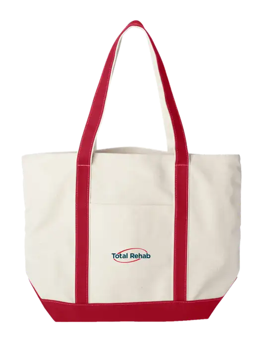 Extra Large Natural/Red Sturdy Canvas Carryall w/Total Rehab Logo