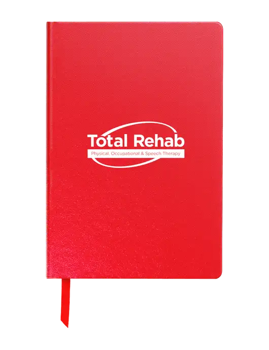 Achieve Red Hardcover Journal, 5.5 x 8.37 w/Total Rehab Logo