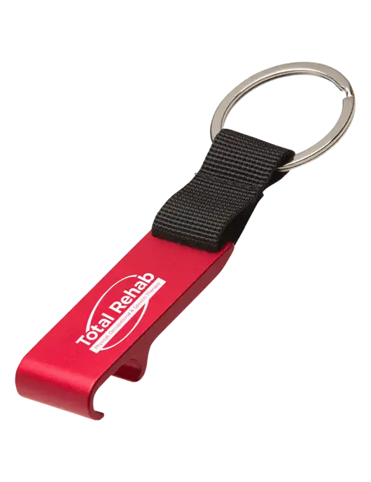 Red Bottle Opener & Key Ring w/Total Rehab Logo