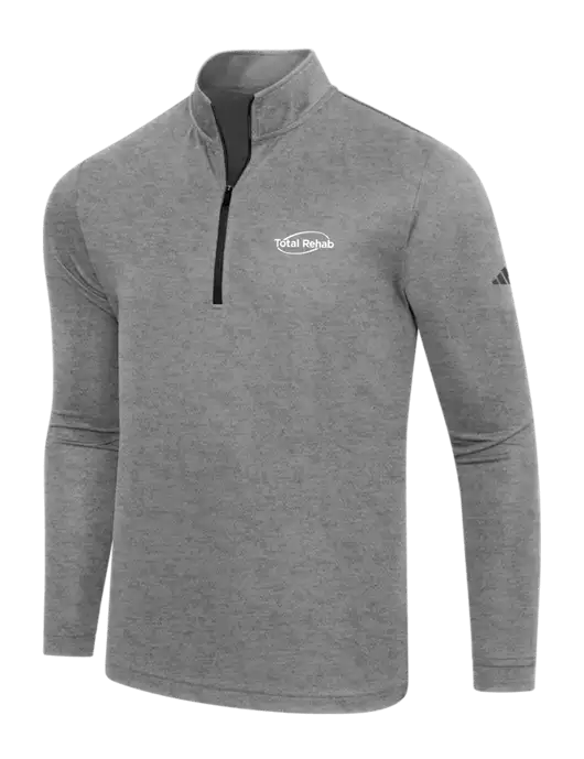 Adidas Black Heather  Lightweight Quarter Zip Pullover w/Total Rehab Logo