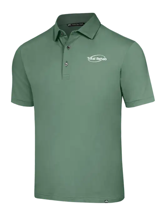 TravisMathew Sage Glenview Solid Polo w/Total Rehab Logo