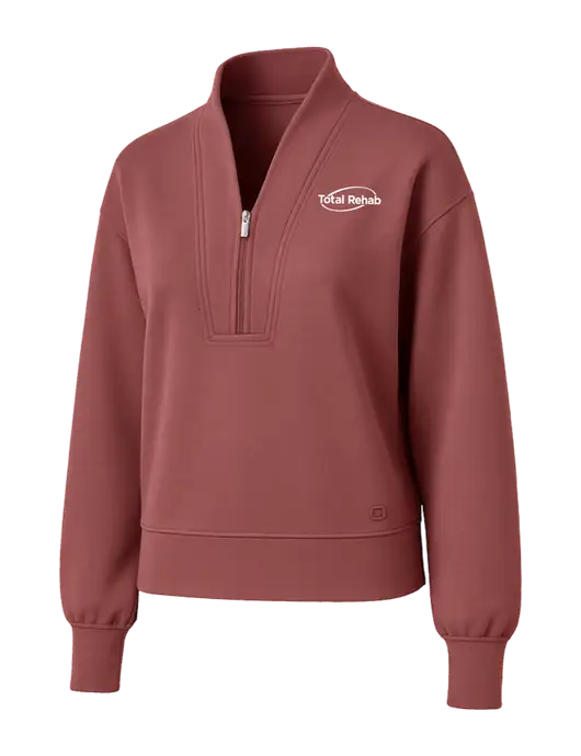 OGIO Womens Soft Maroon Transcend 1/4-Zip w/Total Rehab Logo
