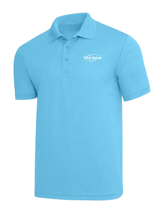 Light Sapphire Heather PosiCharge RacerMesh Polo w/Total Rehab Logo