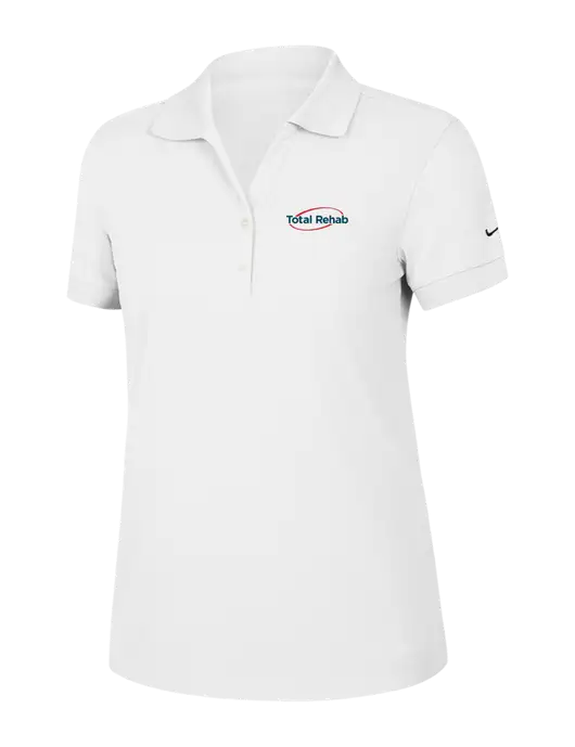 Nike Womens Dri-FIT Classic White Polo w/Total Rehab Logo