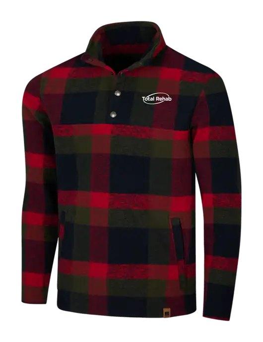 Russell Outdoors Red/Black Plaid Basin Snap Pullover w/Total Rehab Logo