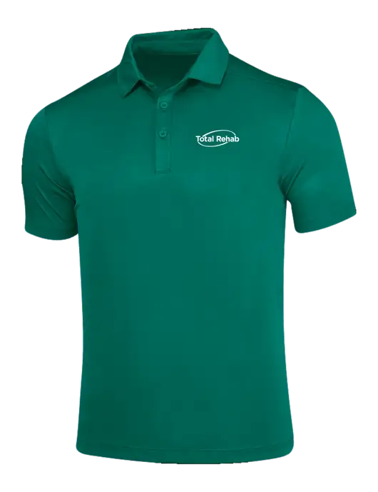 Green Posi-UV Pro Polo w/Total Rehab Logo