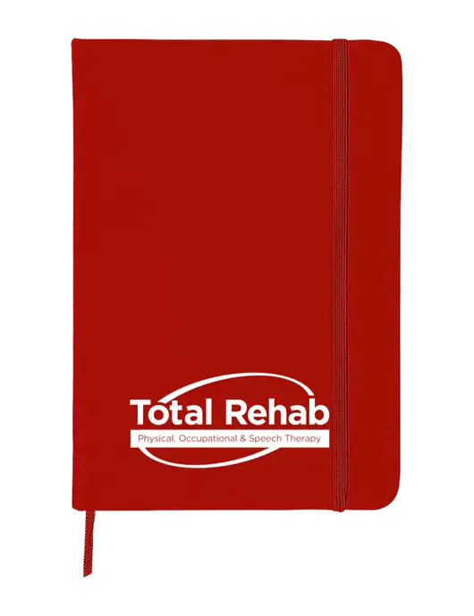Red Comfort Touch Bound Journal 5" X 7" w/Total Rehab Logo