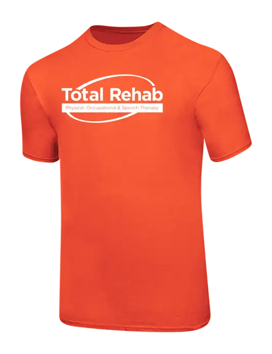 Ring Spun Orange 4.5 oz T-Shirt w/Total Rehab Logo