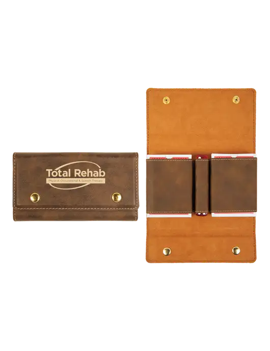 Rustic Leatherette Card & Dice Set w/Total Rehab Logo
