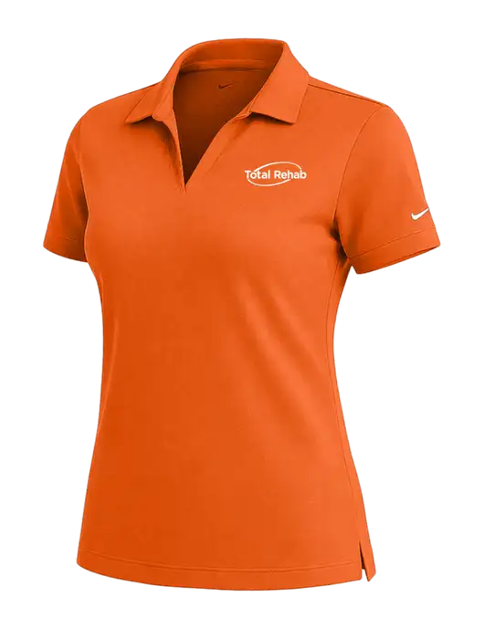 NIKE Orange Womens Dri-Fit Micro Pique Polo w/Total Rehab Logo