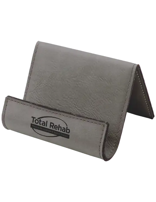 Grey Leatherette Card & Phone Holder w/Total Rehab Logo