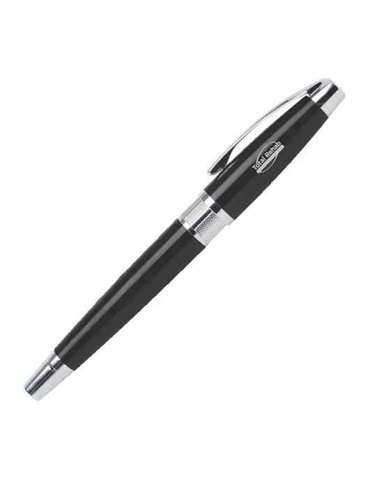 Masscotti Black Rollerball Pen - Black Ink w/Total Rehab Logo