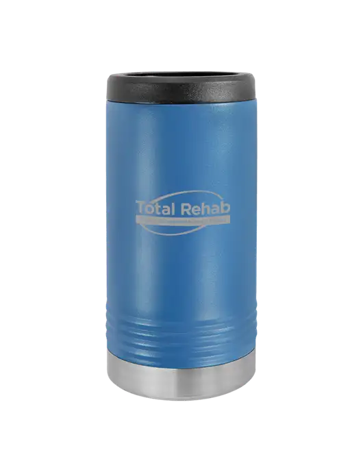 Polar Camel Powder Coated Royal Blue Vacuum Insulated Slim Beverage Holder w/Total Rehab Logo