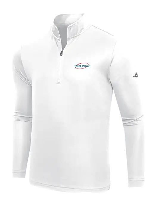Adidas White  Lightweight Quarter Zip Pullover w/Total Rehab Logo