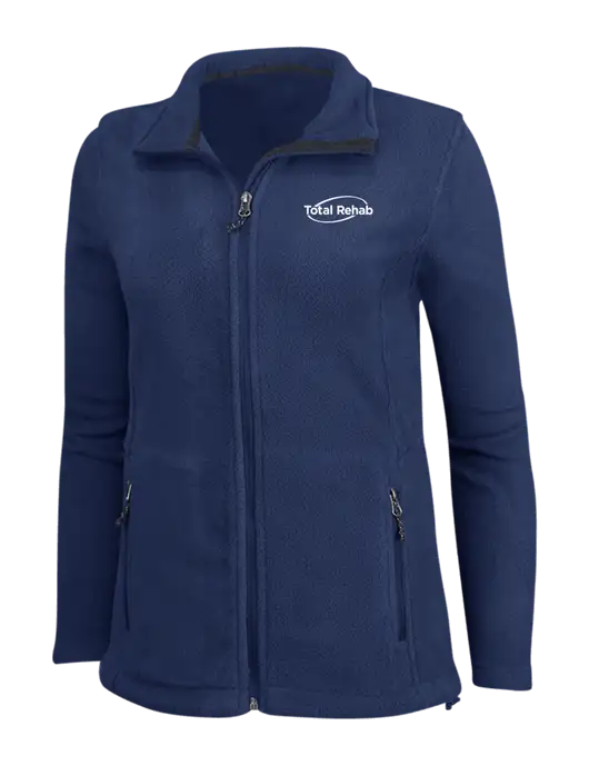 Womens Navy Fleece Jacket w/Total Rehab Logo