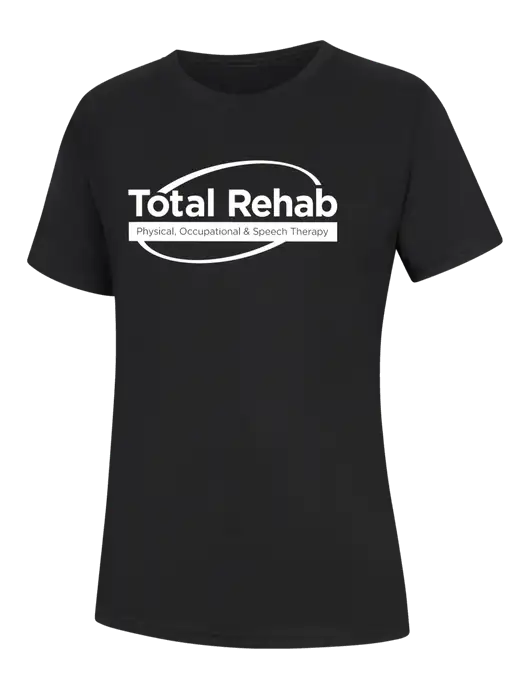 Womens Black Core Blend Tee w/Total Rehab Logo